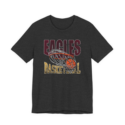 Adult Unisex Eagles Swish Distressed Basketball Graphic Short Sleeve Soft Tee