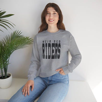 Adult Unisex Weir Red Riders Distressed Enlarged Graphic Sweatshirt