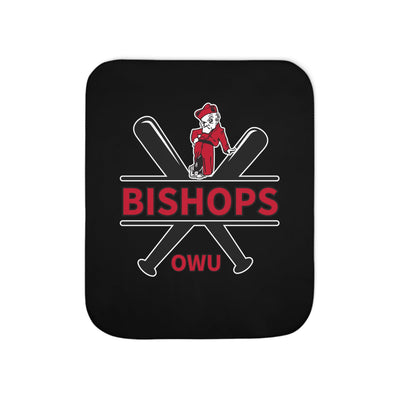 Bishops Baseball Crossbat Graphic So-Soft Sherpa Blanket