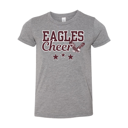 Youth Super Soft Victory Cheer with Back Graphic Short Sleeve Tee - New Albany Eagles