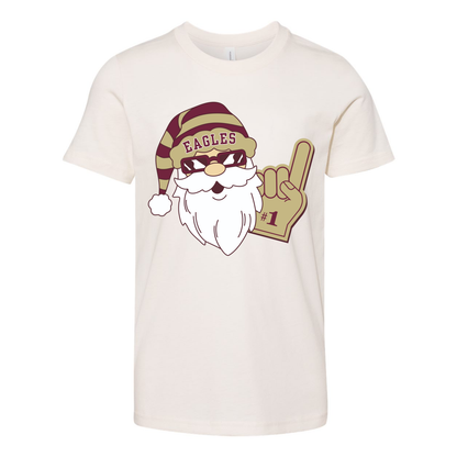 Youth Santa Eagles Fan Graphic Short Sleeve Soft Tee