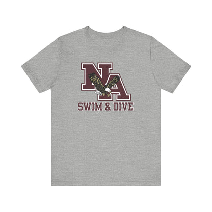 Adult Unisex Swim & Dive Classic Logo with DIVE REACH LIVE Back Graphic Soft Short Sleeve Tee