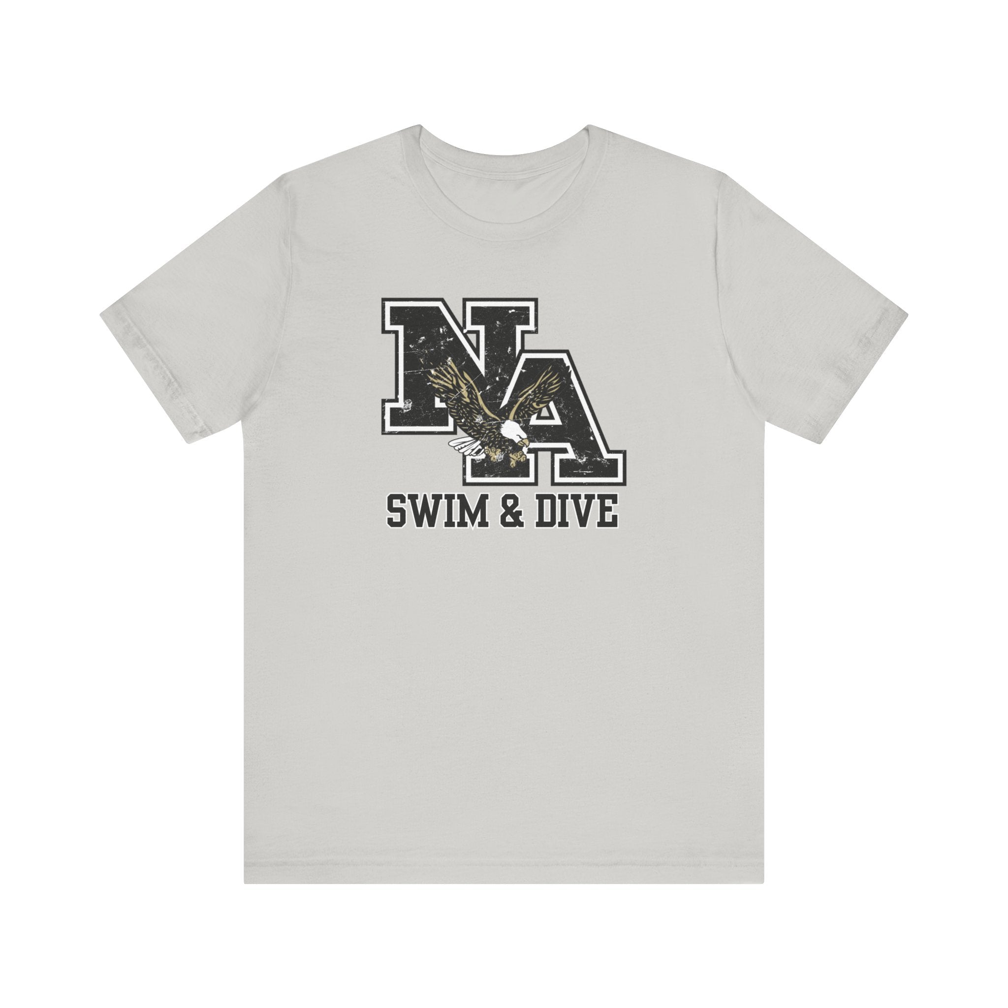 Adult Unisex Swim and Dive Black Vintage Distressed Logo Soft Short Sleeve Graphic Tee