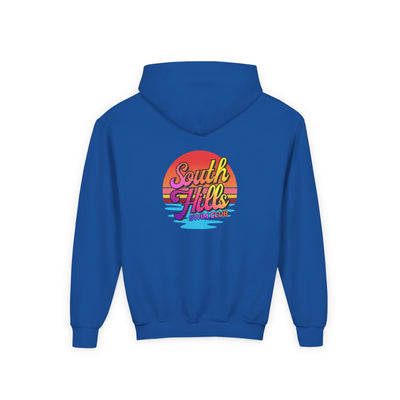 Youth South Hills Swim Club Sunset Script Graphic Hoodie
