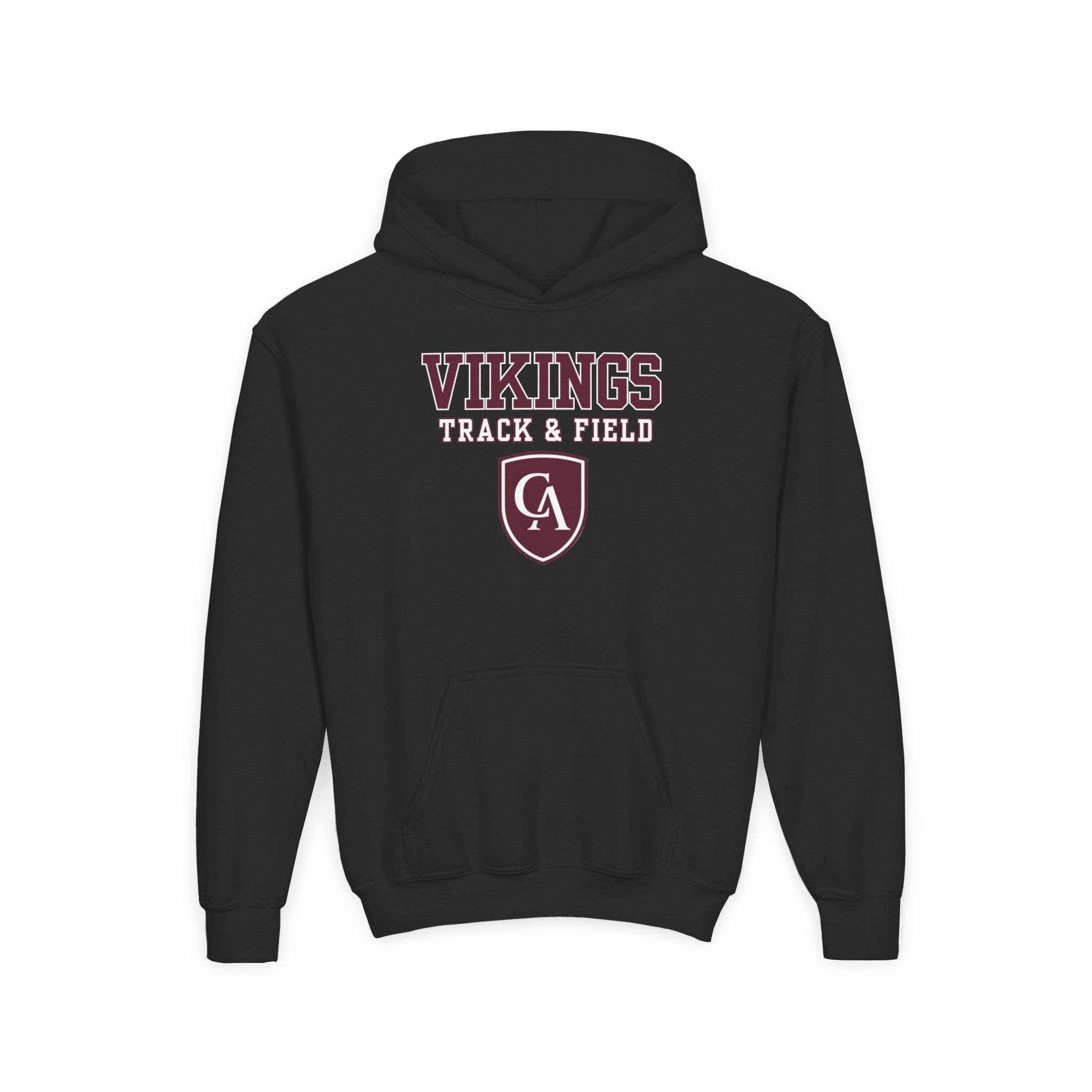 Youth Columbus Academy Vikings Track & Field Graphic Gildan Heavy Blend Hoodie