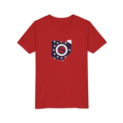 Youth Stingers Softball State Logo Graphic Short Sleeve Bella + Canvas Soft Tee