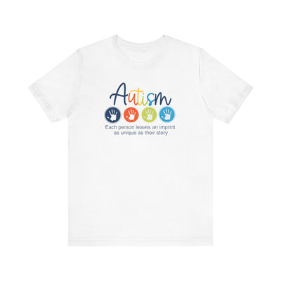 Adult Unisex Autism Imprint Graphic Short Sleeve Soft Tee