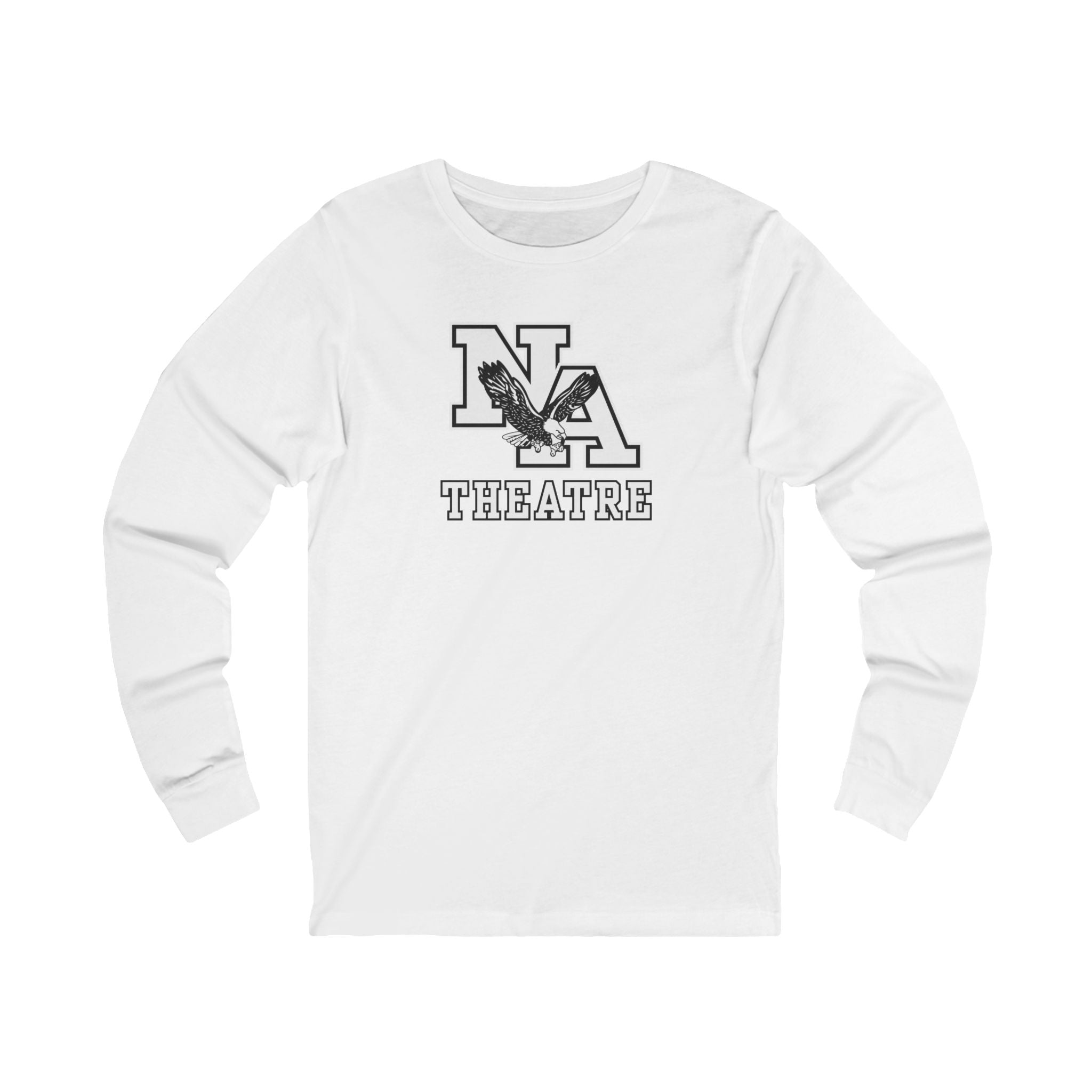Adult Unisex White/Black Classic NA Theatre Logo Graphic Long Sleeve Soft Tee