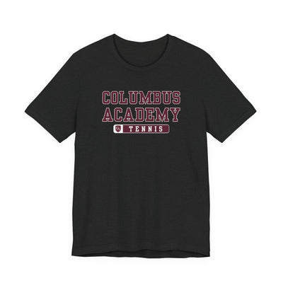 Adult Unisex Columbus Academy Tennis Graphic Short Sleeve Bella + Canvas Soft Tee