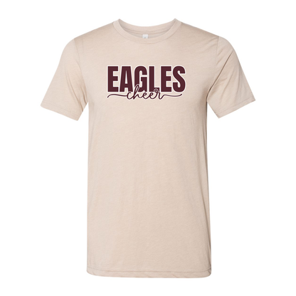 Adult Unisex Super Soft Cheer Words with Back Graphic Short Sleeve Graphic Tee - New Albany Eagles