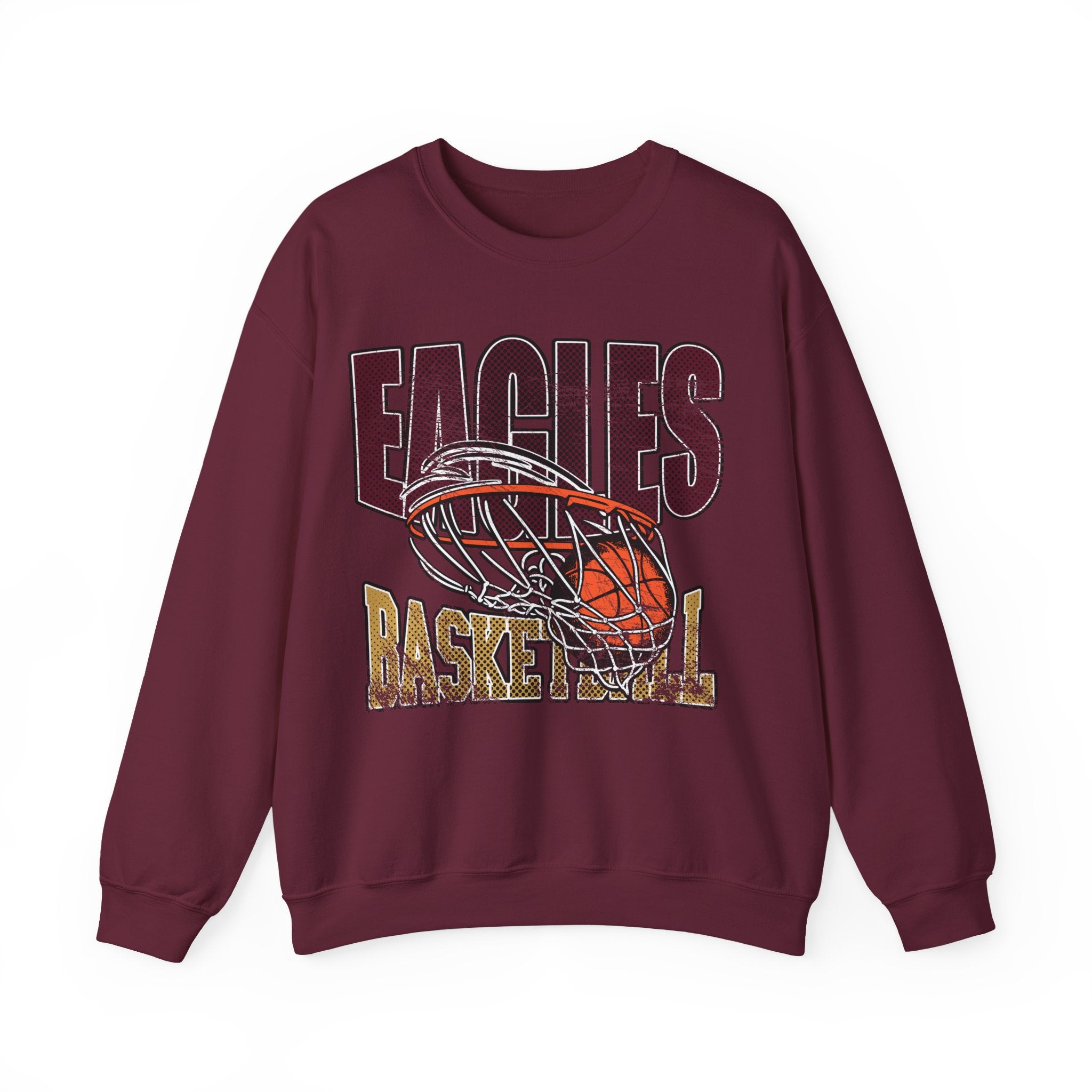 Adult Unisex Eagles Swish Distressed Basketball Graphic Sweatshirt