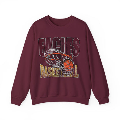 Adult Unisex Eagles Swish Distressed Basketball Graphic Sweatshirt
