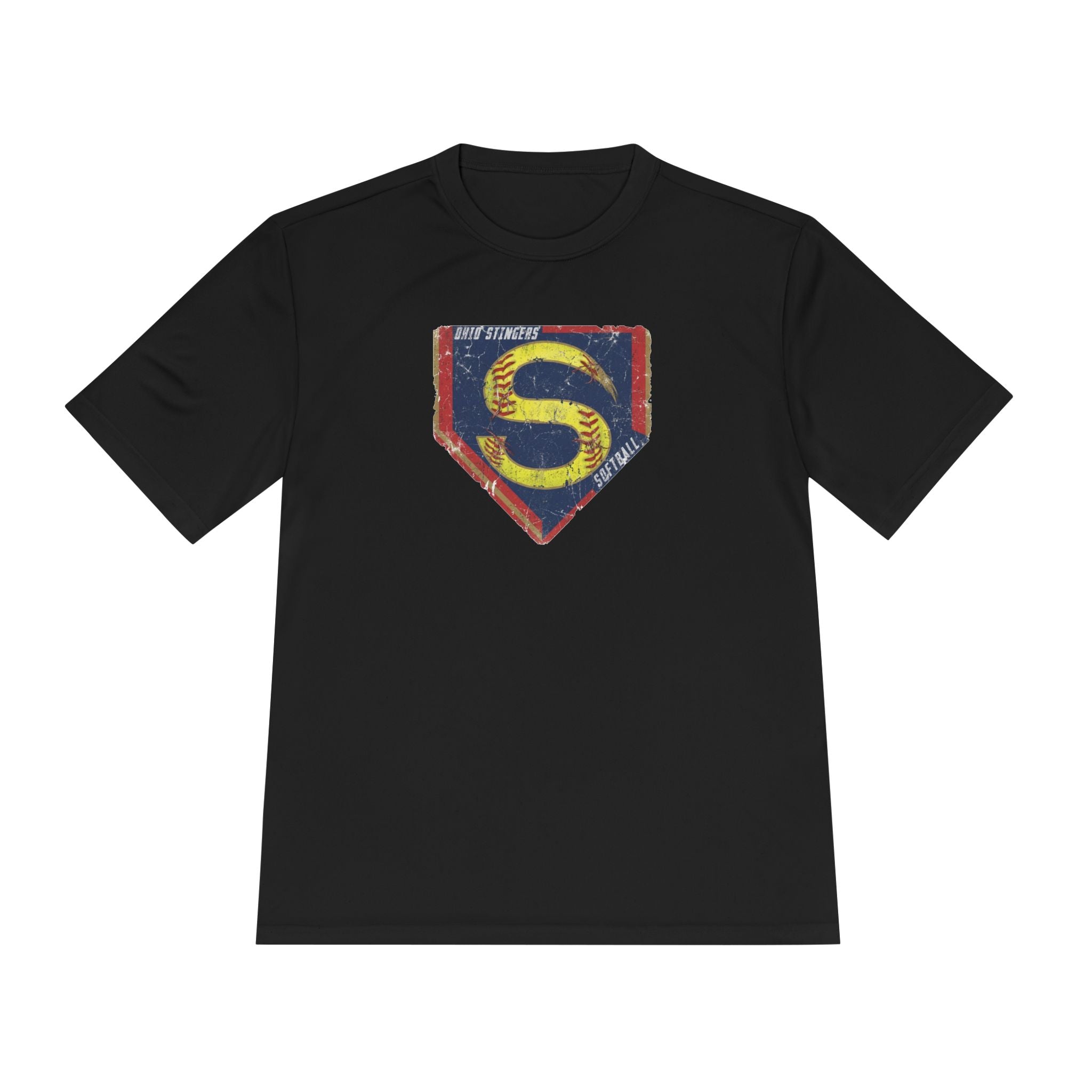 Adult Unisex Stingers Softball Distressed Logo Graphic Sport-Tek Competitor Performance Tee