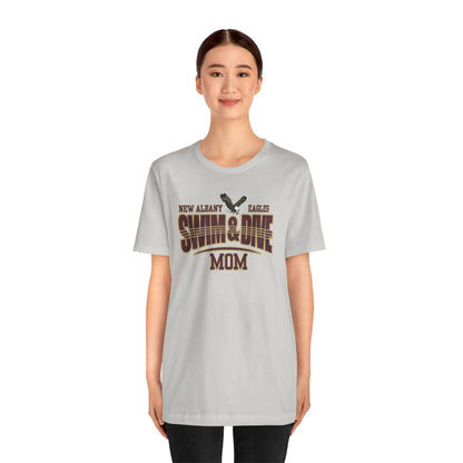 Women's Swim & Dive Dual Tone Eagles Effect Mom Graphic Short Sleeve Soft Tee