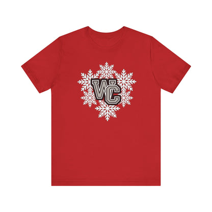 Adult Unisex Westerville Central Spirited Snowflake Graphic Short Sleeve Soft Tee