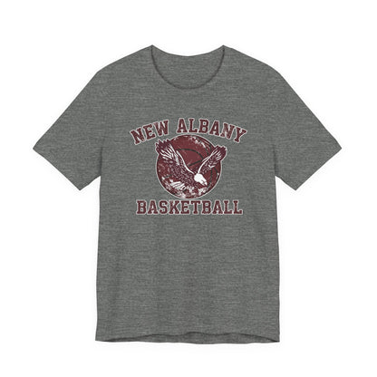 Adult Unisex New Albany Eagles Basketball Vintage Victory Graphic Short Sleeve Soft Tee