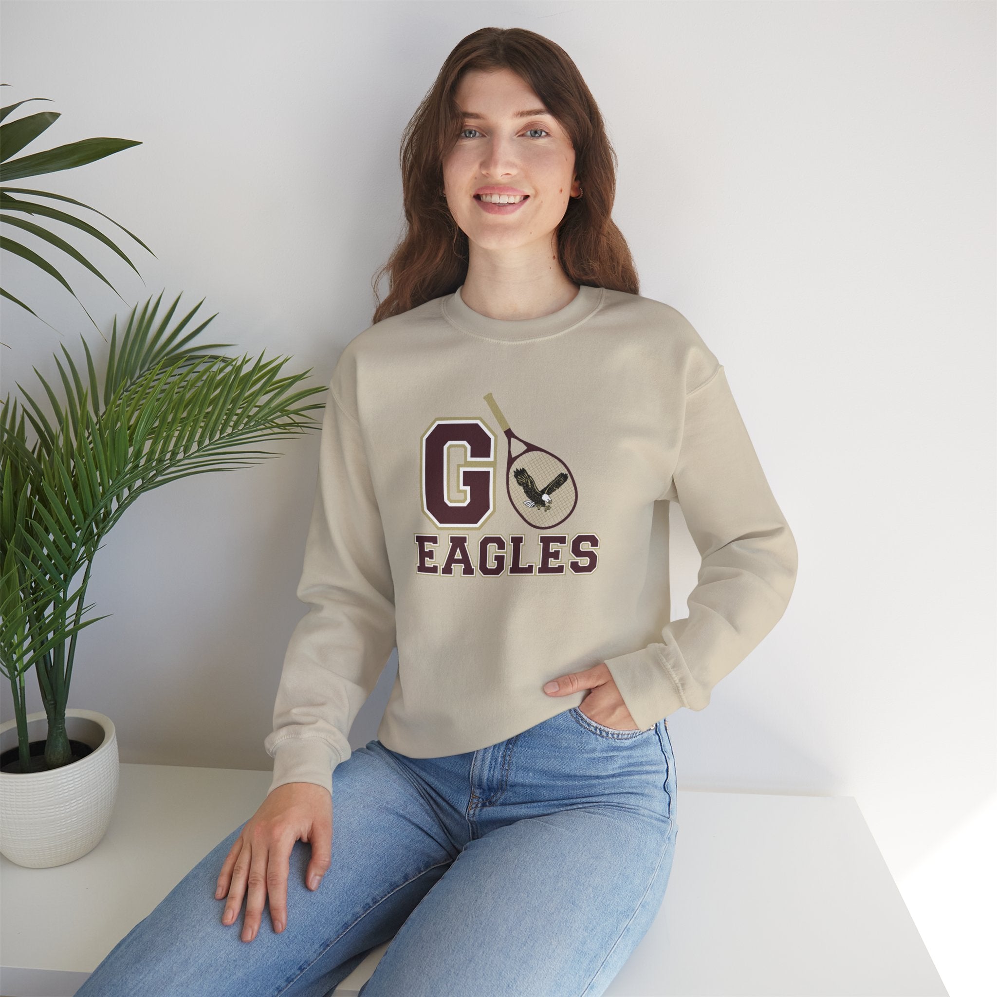 Adult Unisex Go Eagles Tennis Graphic Sweatshirt - New Albany Eagles