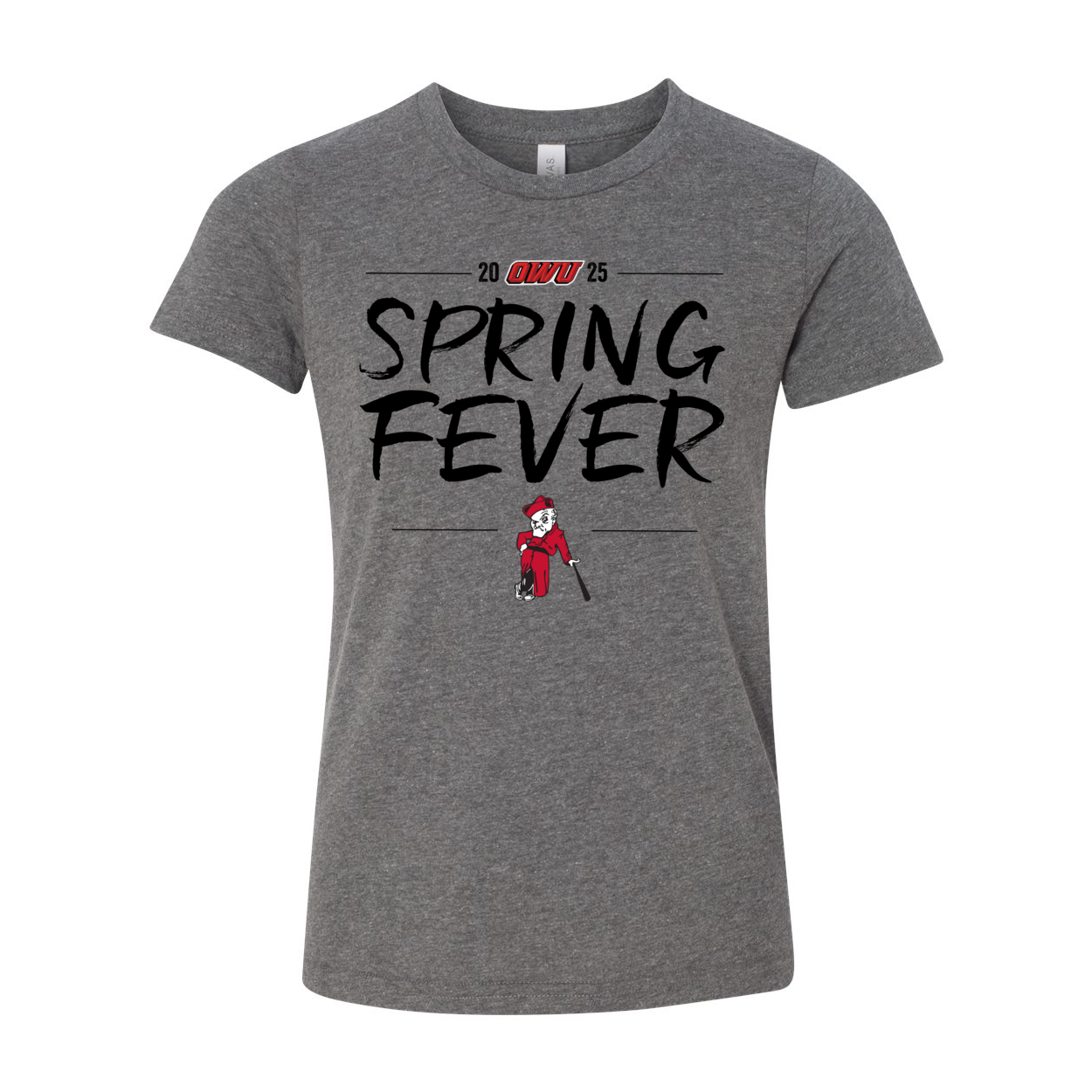 Youth OWU Spring Fever Baseball Graphic Short Sleeve Soft Tee - Ohio Wesleyan University