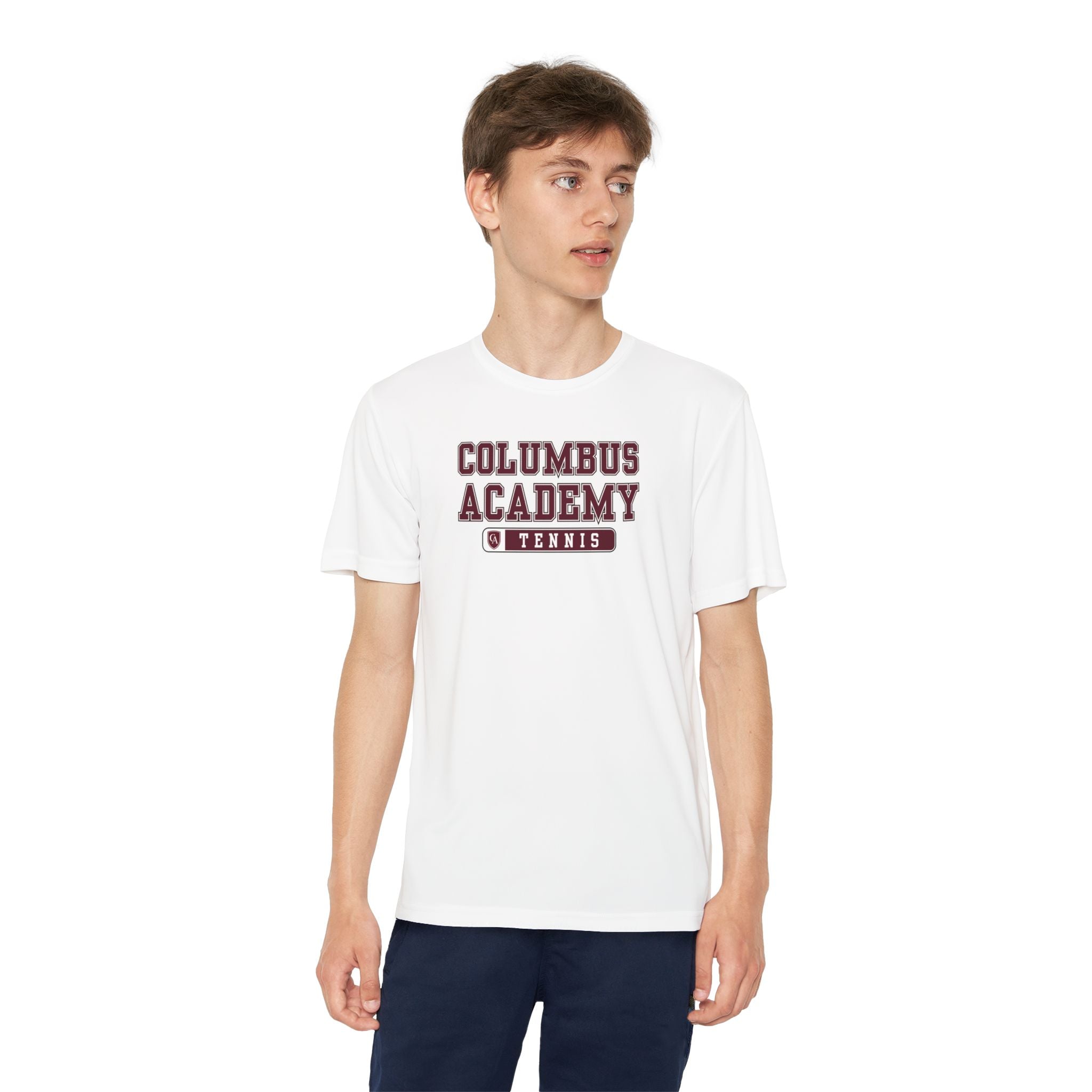 Youth Columbus Academy Tennis Graphic Sport-Tek Competitor Performance Tee