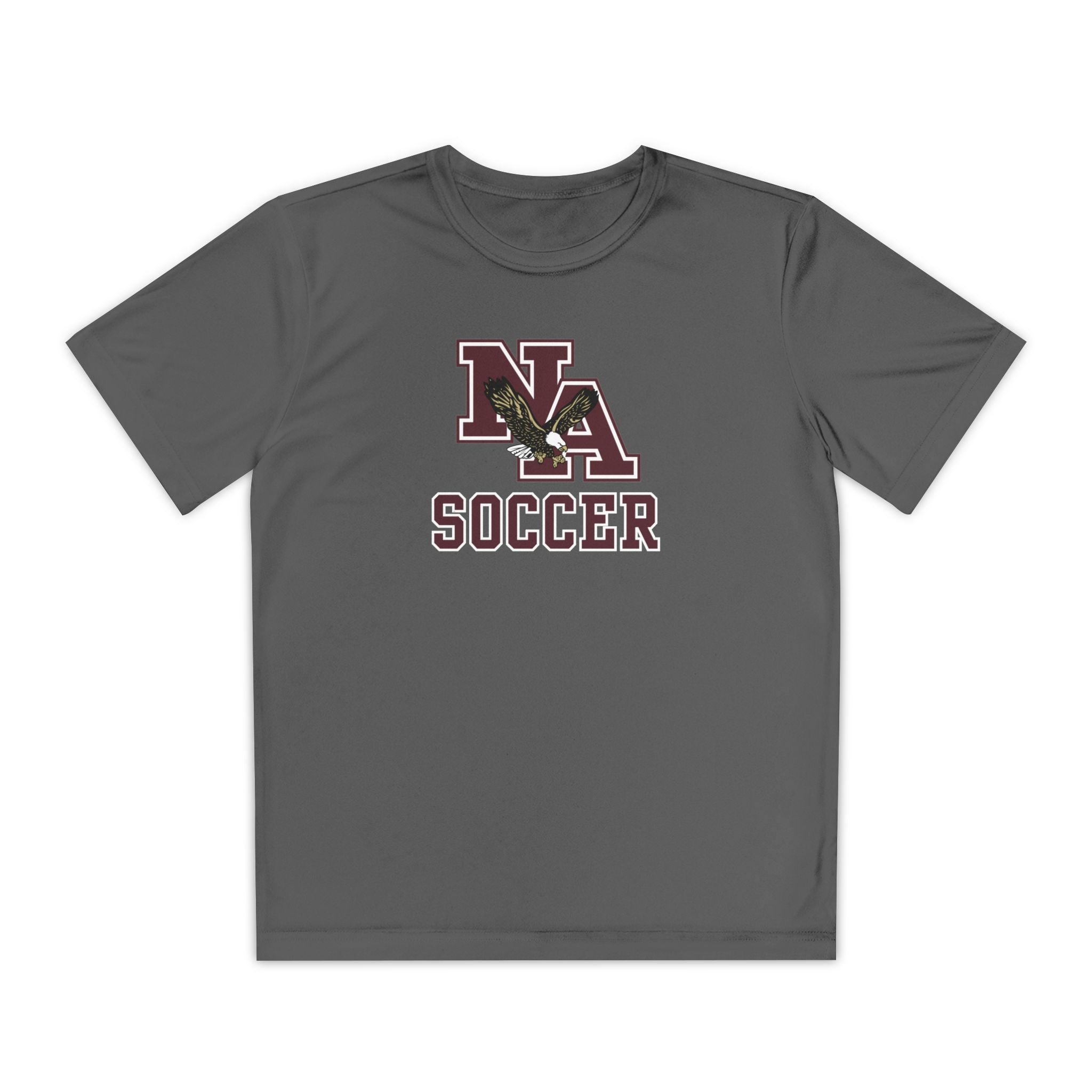 Youth New Albany Classic Maroon Soccer Logo Graphic Sport-Tek Competitor Performance Tee