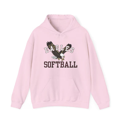 Adult Unisex Flying Softball Eagle Graphic Hoodie