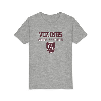 Youth Columbus Academy Vikings Cross Country Graphic Short Sleeve Bella + Canvas Soft Tee