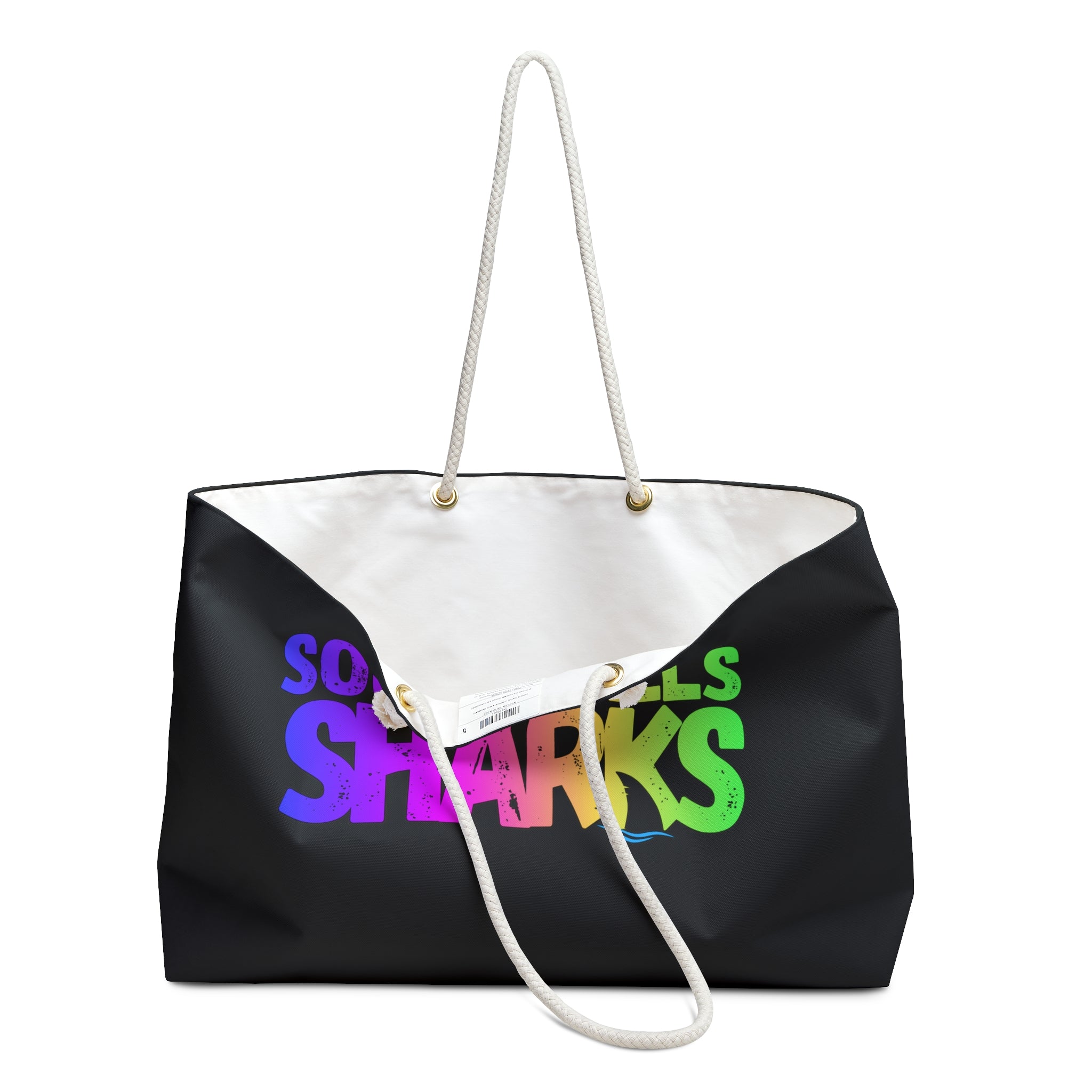 South Hills Sharks Neon Rainbow Graphic Large Summer Tote