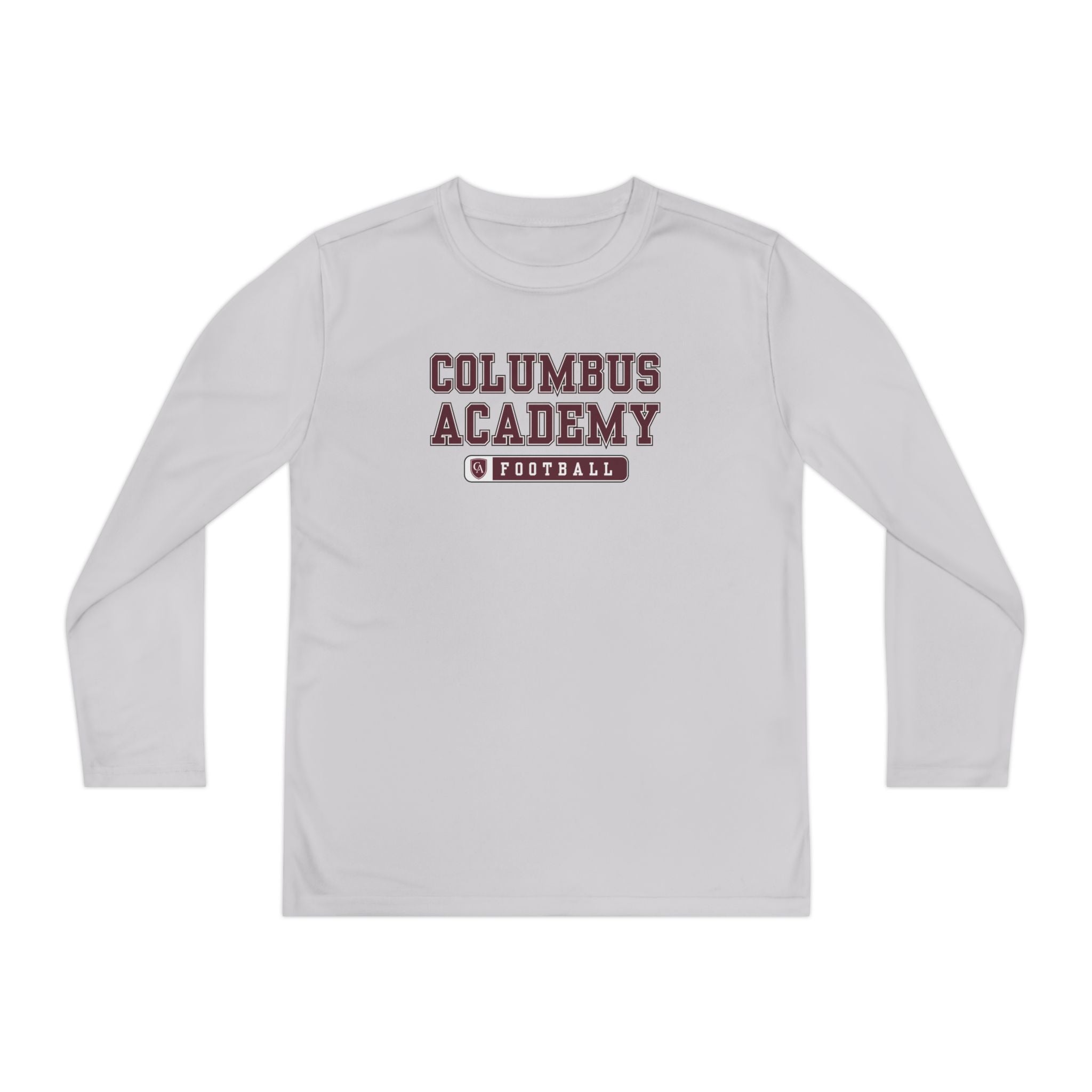 Youth Columbus Academy Football Graphic Sport-Tek Competitor Performance Long Sleeve Tee