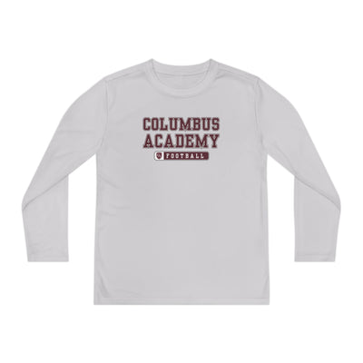 Youth Columbus Academy Football Graphic Sport-Tek Competitor Performance Long Sleeve Tee