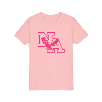 Youth Neon Pink Power NA Logo Graphic Soft Tee - PINK OCTOBER
