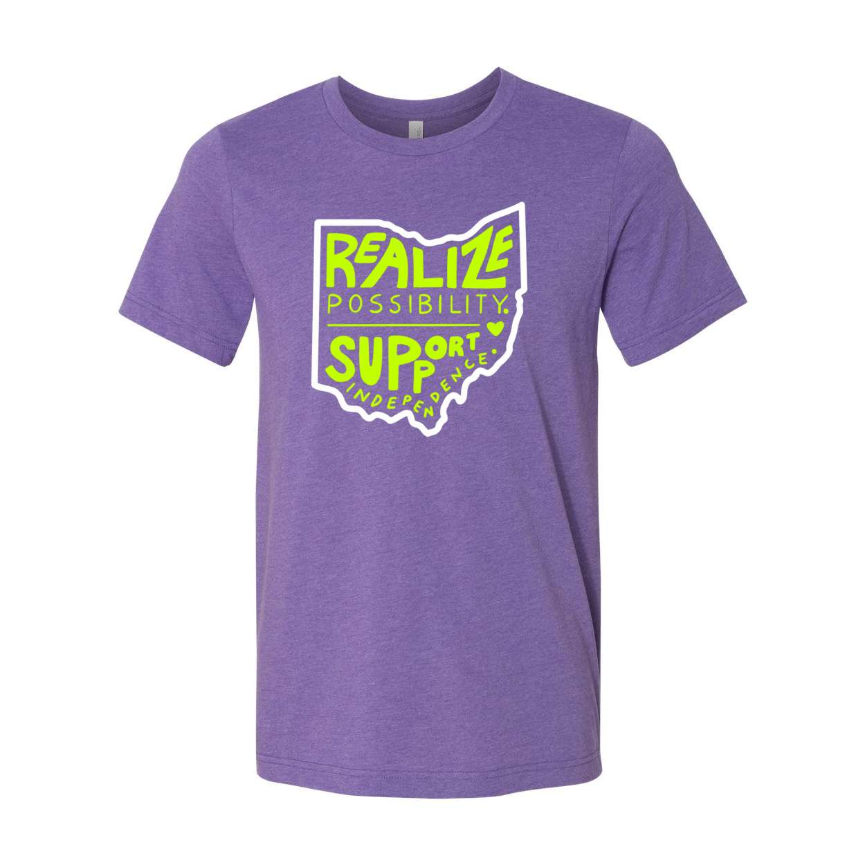 Adult Unisex "Realize Possibility Support Independence" Bridgeway Graphic Short Sleeve Tee