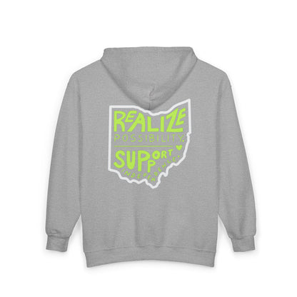 Adult Unisex Realize Possibility Support Independence Graphic Full-Zip Sweatshirt