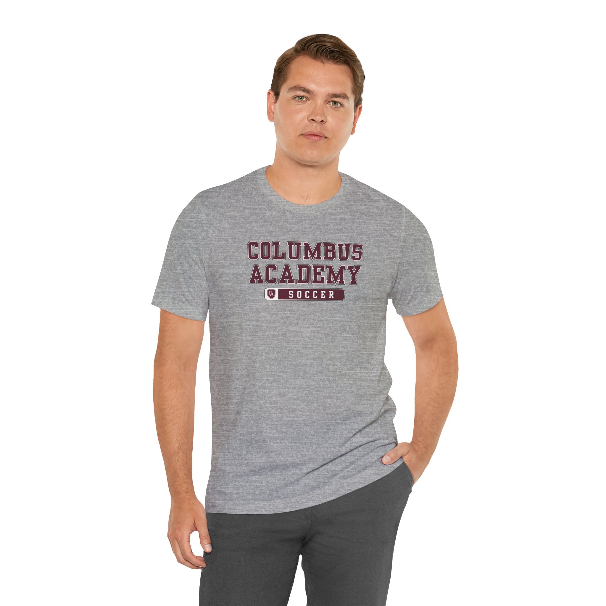 Adult Unisex Columbus Academy Soccer Graphic Short Sleeve Bella + Canvas Soft Tee