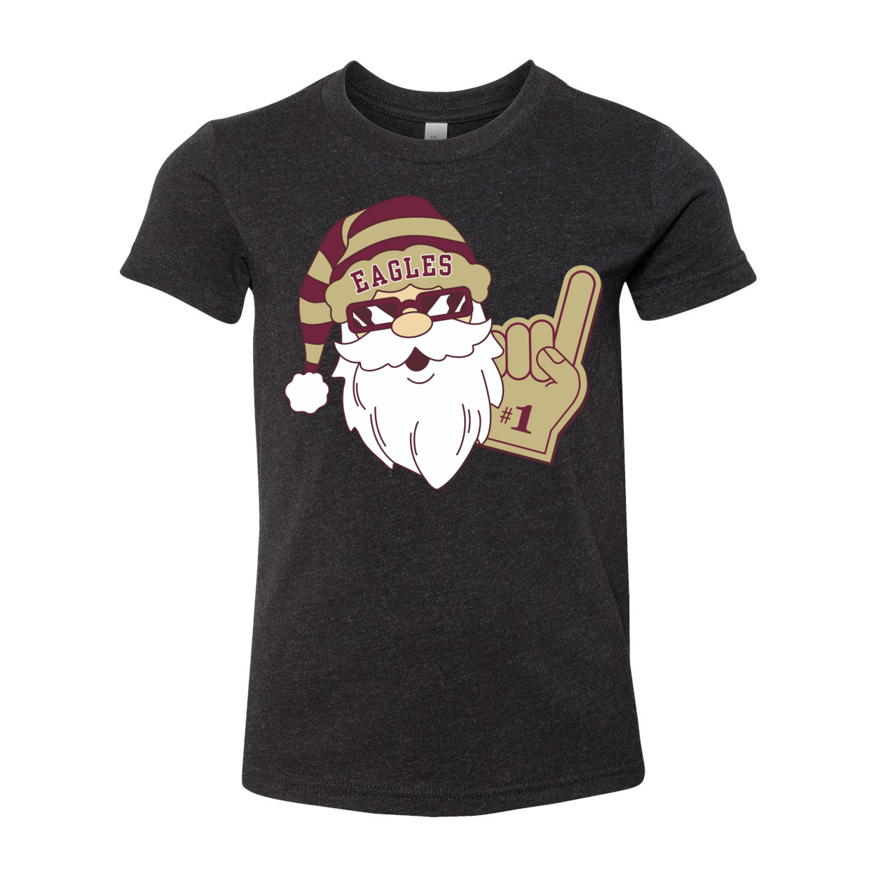 Youth Santa Eagles Fan Graphic Short Sleeve Soft Tee