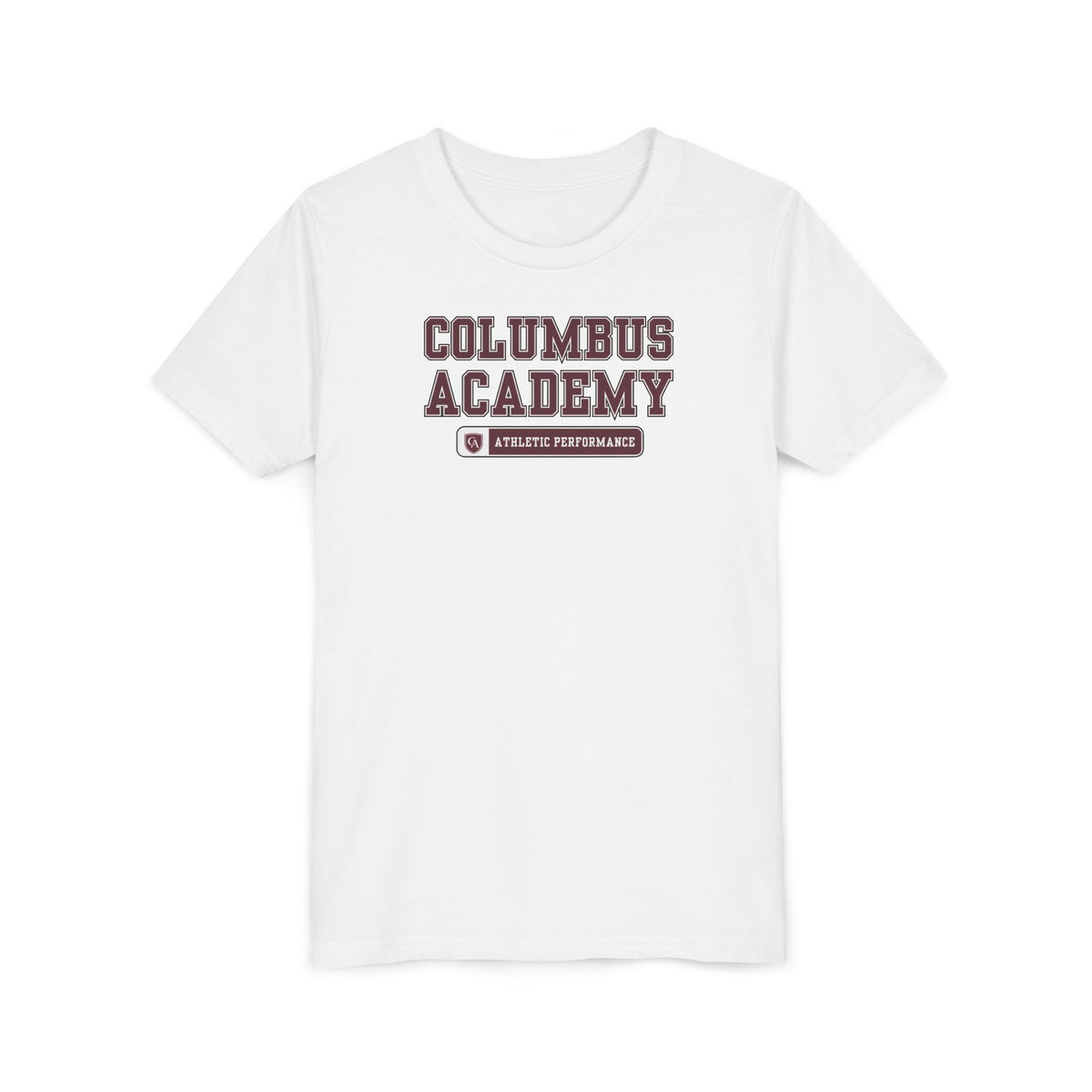 Youth Columbus Academy Athletic Performance Graphic Short Sleeve Bella + Canvas Soft Tee