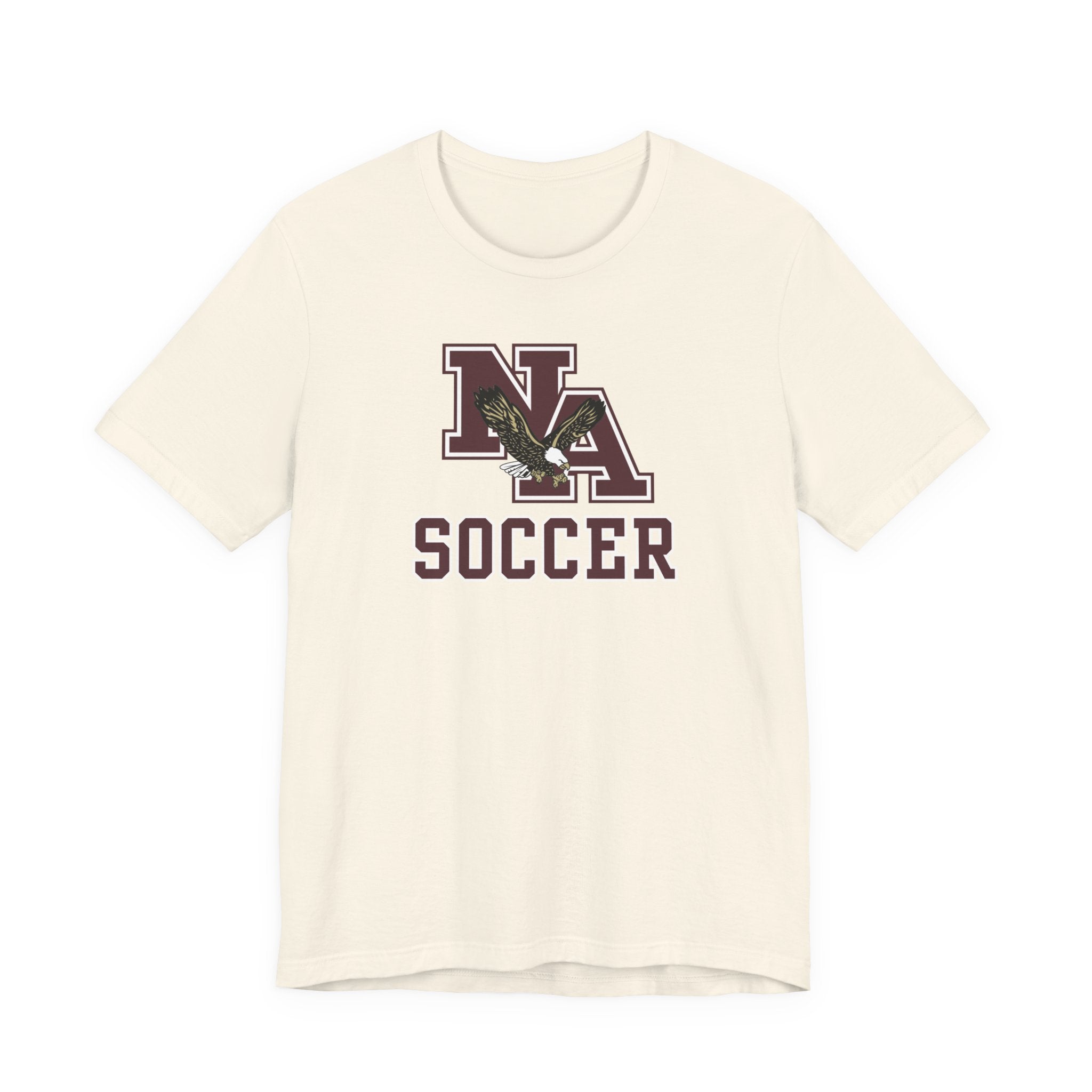 Adult Unisex New Albany Classic Maroon Soccer Logo Graphic Short Sleeve Bella + Canvas Soft Tee