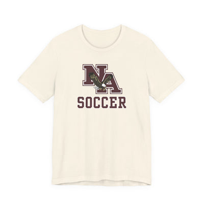 Adult Unisex New Albany Classic Maroon Soccer Logo Graphic Short Sleeve Bella + Canvas Soft Tee