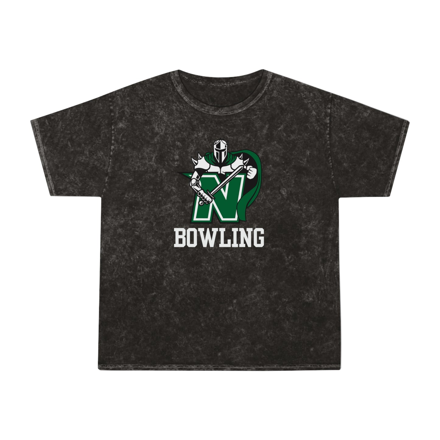 Adult Unisex Logo Bowling Mineral Wash Short Sleeve Graphic Tee - Nordonia Knights