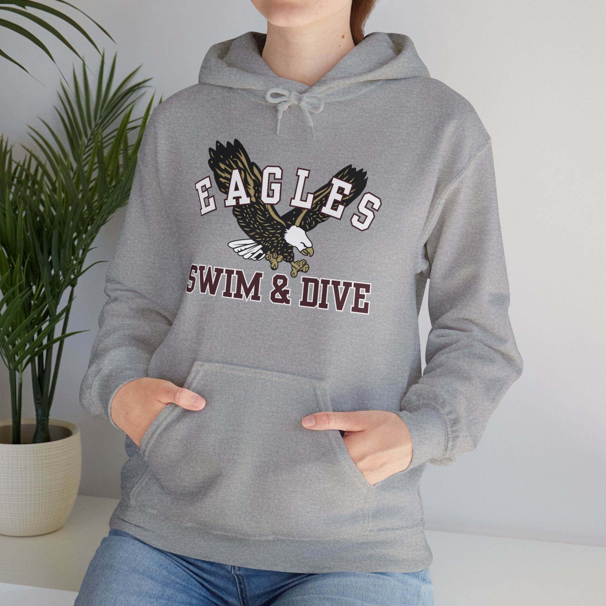 Adult Unisex Swim & Dive Flying Eagle Graphic Hoodie