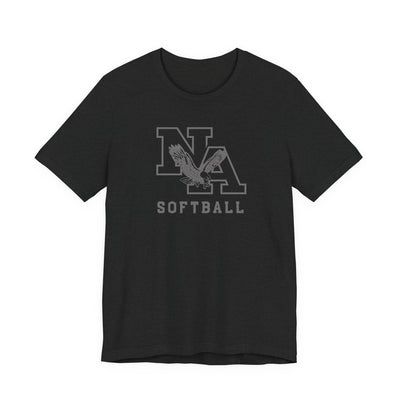 Adult Unisex New Albany Grey Tonal Softball Logo Graphic Short Sleeve Soft Tee