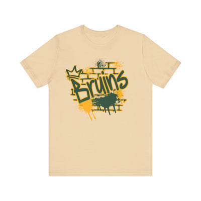 Adult Unisex Bruins Spray Painted Spirit Graphic Short Sleeve Soft Tee
