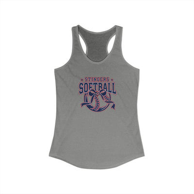 Women's Stingers Softball Spirit Bow Graphic Next Level Racerback Tank