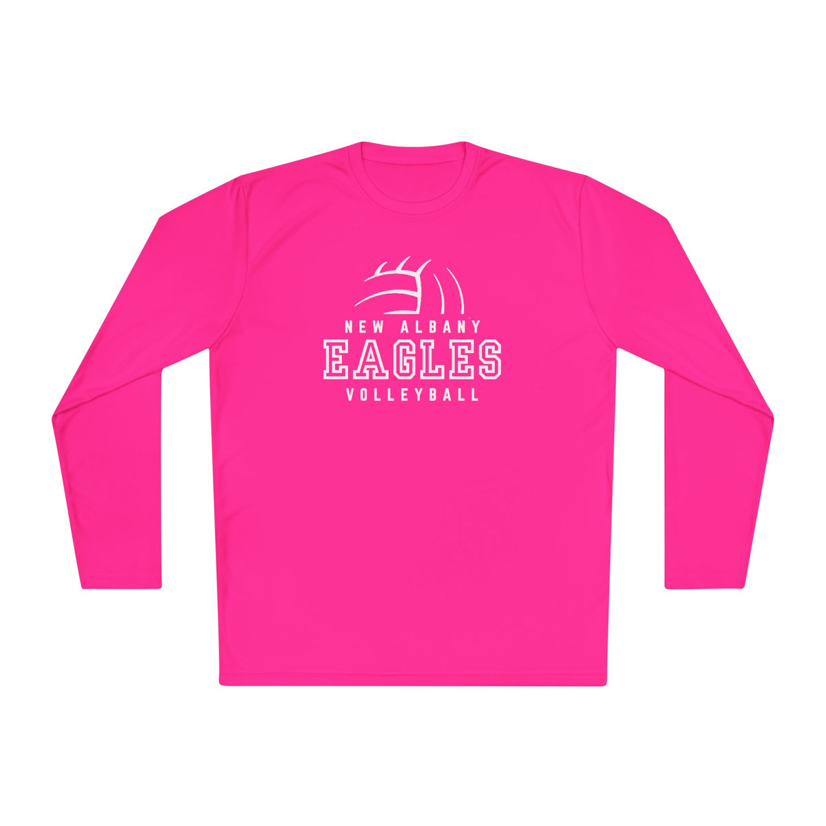 Adult Unisex New Albany Eagles Victory Volleyball Graphic Sport-Tek Competitor Performance Long Sleeve Tee