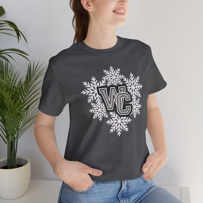 Adult Unisex Westerville Central Spirited Snowflake Graphic Short Sleeve Soft Tee