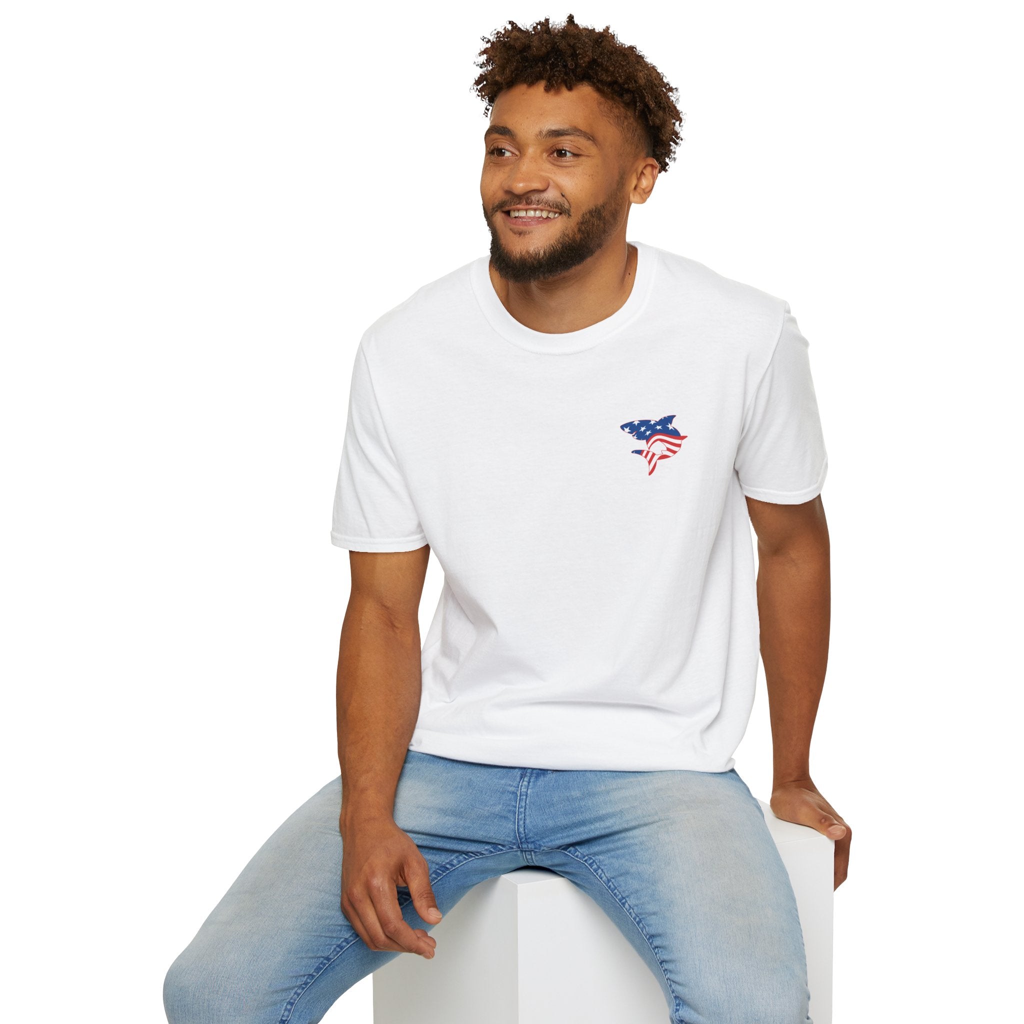 Adult Unisex South Hills Swim Club Patriotic Graphic Short Sleeve Gildan Softstyle Tee