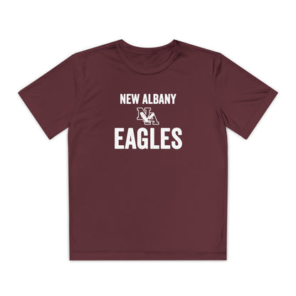Youth Vintage Distressed New Albany Eagles Graphic Short Sleeve Performance Tee