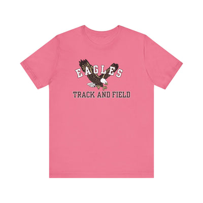Adult Unisex Flying Track and Field Eagle Graphic Short Sleeve Soft Tee