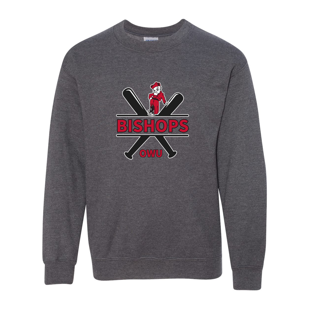 Youth Bishops Baseball Crossbat Graphic Sweatshirt - Ohio Wesleyan University