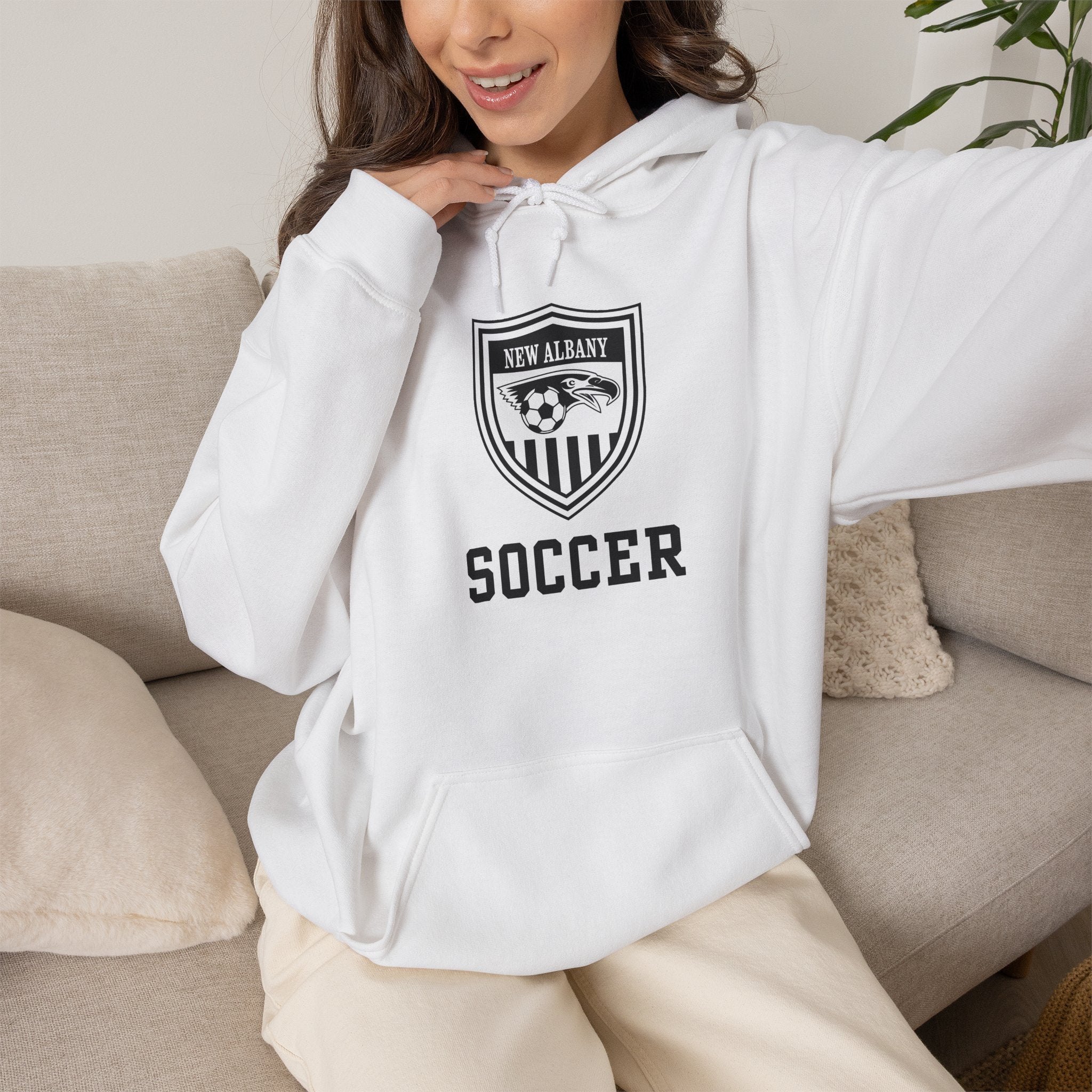 Adult Unisex New Albany Youth Soccer League Crest Graphic Hoodie