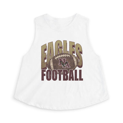 Women's New Albany First-Down Distressed Football Graphic Crop Tank